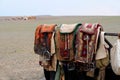 Mongolia Ã¢â¬â nomad horse saddles Royalty Free Stock Photo